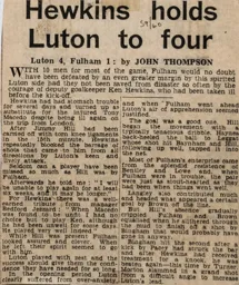 Match Report: Luton Town FC vs Fulham (23rd Jan 1960)