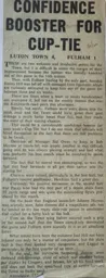 Match Report: Luton Town FC vs Fulham (23rd Jan 1960)