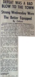 Match Report: Luton Town FC vs Sheffield Wednesday (13th Feb 1960)