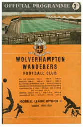 Programme: Wolverhampton Wanderers vs Luton Town FC (23rd Feb 1960)