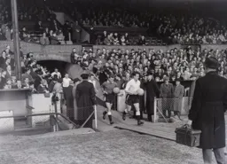 Allan Brown leads out the side with Alan Collier close behind