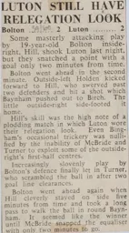 Match Report: Bolton Wanderers vs Luton Town FC (9th Mar 1960)