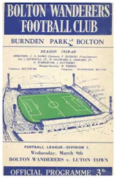 Programme: Bolton Wanderers vs Luton Town FC (9th Mar 1960)