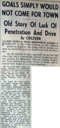 Match Report: Luton Town FC vs West Bromwich Albion (12th Mar 1960)