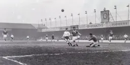 Joe McBride sees the ball forced wide