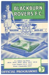 Programme: Blackburn Rovers vs Luton Town FC (15th Apr 1960)