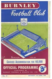Programme: Burnley vs Luton Town FC (16th Apr 1960)