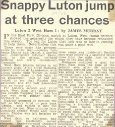 Match Report: Luton Town FC vs West Ham United (23rd Apr 1960)