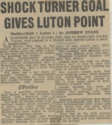 Match Report: Huddersfield Town vs Luton Town FC (20th Aug 1960)