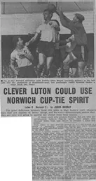 Match Report: Luton Town FC vs Norwich City (10th Sep 1960)