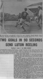 Match Report: Charlton Athletic vs Luton Town FC (17th Sep 1960)