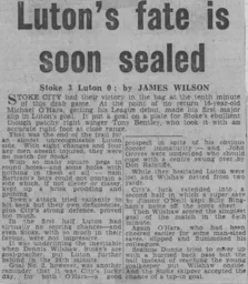Match Report: Stoke City vs Luton Town FC (1st Oct 1960)