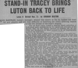Match Report: Luton Town FC vs Bristol Rovers (8th Oct 1960)