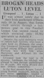 Match Report: Liverpool vs Luton Town FC (19th Oct 1960)