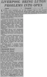 Match Report: Luton Town FC vs Liverpool (25th Oct 1960)