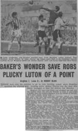 Match Report: Brighton & Hove Albion vs Luton Town FC (12th Nov 1960)