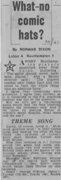 Match Report: Luton Town FC vs Southampton (3rd Dec 1960)