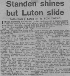 Match Report: Rotherham United vs Luton Town FC (10th Dec 1960)