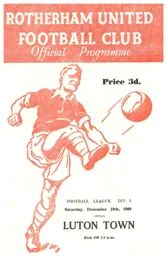 Programme: Rotherham United vs Luton Town FC (10th Dec 1960)