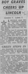 Match Report: Lincoln City vs Luton Town FC (27th Dec 1960)