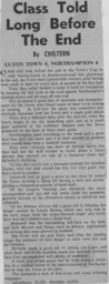 Match Report: Luton Town FC vs Northampton Town (7th Jan 1961)
