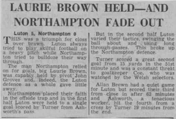 Match Report: Luton Town FC vs Northampton Town (7th Jan 1961)