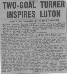 Match Report: Luton Town FC vs Northampton Town (7th Jan 1961)