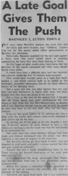 Match Report: Barnsley vs Luton Town FC (18th Feb 1961)