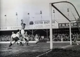 The Derby goalkeeper safely gathers