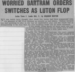 Match Report: Luton Town FC vs Leeds United (1st Apr 1961)