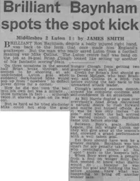 Match Report: Middlesbrough vs Luton Town FC (8th Apr 1961)