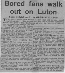 Match Report: Luton Town FC vs Brighton & Hove Albion (15th Apr 1961)