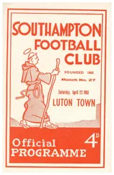 Programme: Southampton vs Luton Town FC (22nd Apr 1961)