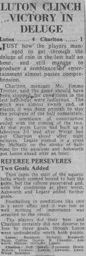 Match Report: Luton Town FC vs Charlton Athletic (26th Apr 1961)
