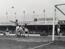 The goalkeeper clears