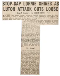 Match Report: Luton Town FC vs Preston North End (19th Aug 1961)