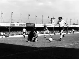 Gordon Turner rounds the goalkeeper
