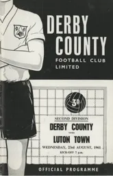 Programme: Derby County vs Luton Town FC (23rd Aug 1961)