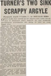 Match Report: Plymouth Argyle vs Luton Town FC (26th Aug 1961)