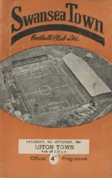 Programme: Swansea Town vs Luton Town FC (9th Sep 1961)