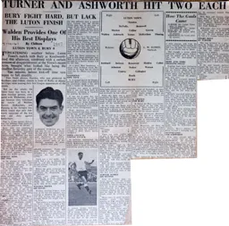 Match Report: Luton Town FC vs Bury (7th Oct 1961)