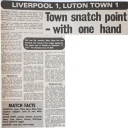 Match Report: Liverpool vs Luton Town FC (11th Nov 1961)