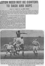 Match Report: Luton Town FC vs Stoke City (18th Nov 1961)
