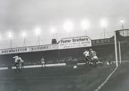 The ball flashes across the area