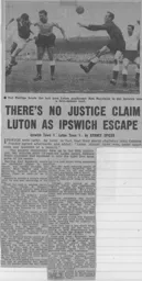 Match Report: Ipswich Town vs Luton Town FC (6th Jan 1962)
