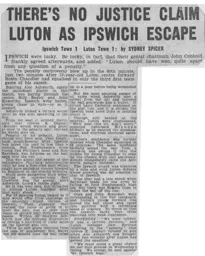 Match Report: Ipswich Town vs Luton Town FC (6th Jan 1962)