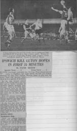 Match Report: Luton Town FC vs Ipswich Town (15th Jan 1962)