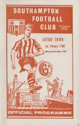 Programme: Southampton vs Luton Town FC (3rd Feb 1962)