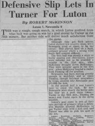 Match Report: Luton Town FC vs Newcastle United (17th Feb 1962)
