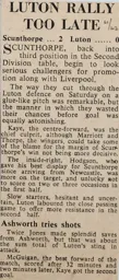 Match Report: Scunthorpe United vs Luton Town FC (10th Mar 1962)